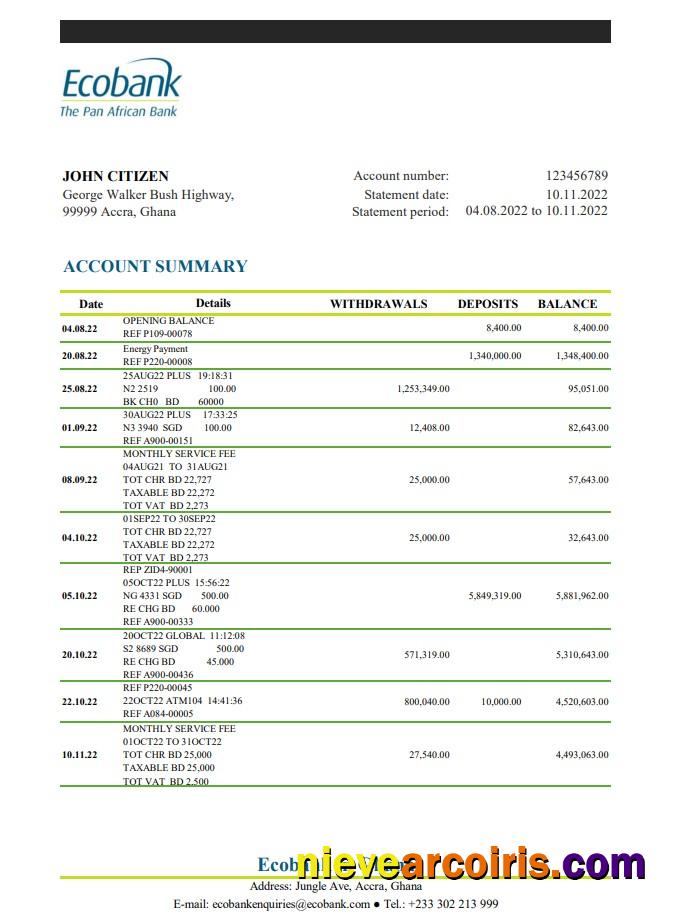 Ghana Ecobank statement